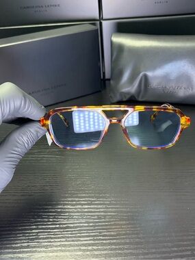 Carolina Lemke Tortoiseshell Blue-Tint Women's Sunglasses